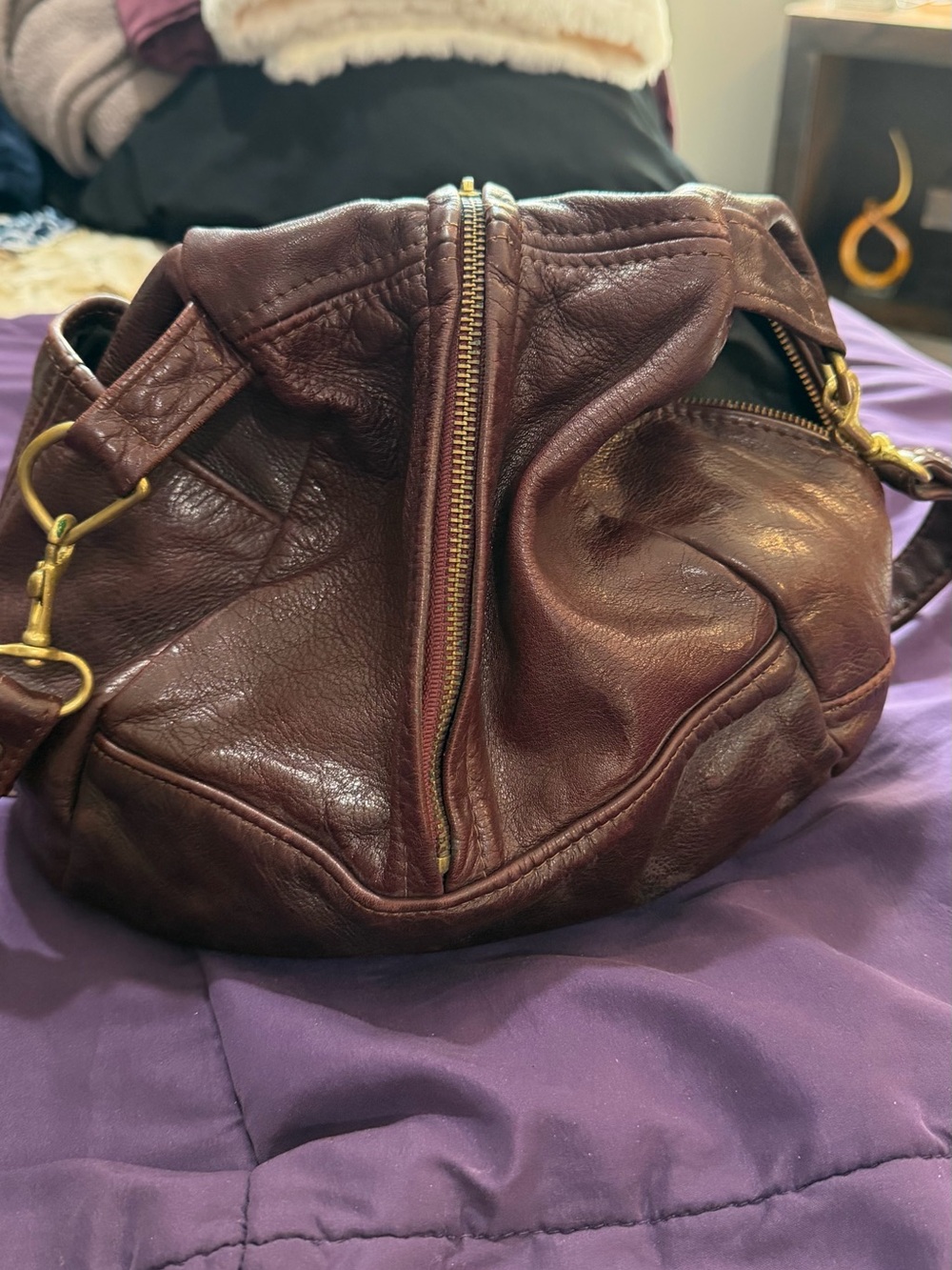 Artisan, genuine, leather bag purchased at craft fair handmade - Picture 12 of 16
